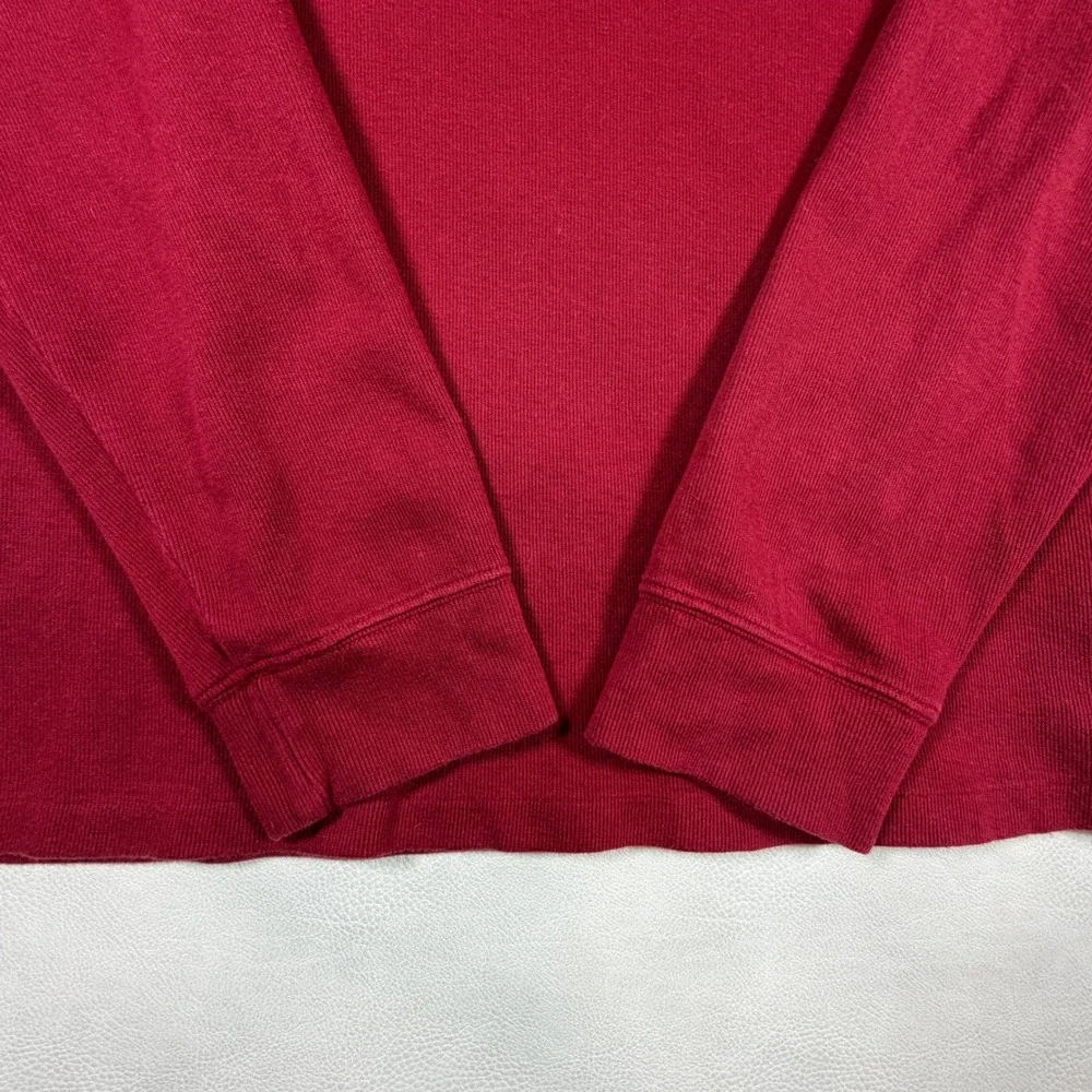 Polo Ralph Lauren Mens Large Estate Rib Quarter Zip‎ Pullover Burgundy Red Pony